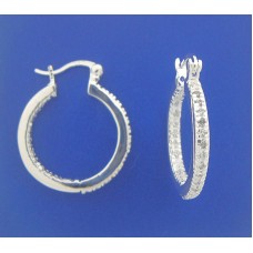 1378 CZ Hoops Earrings S/S 0.84"