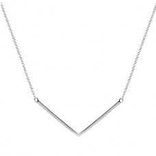 9542 Sterling Silver V Necklace