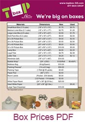 Moving Box Delivery Prices
